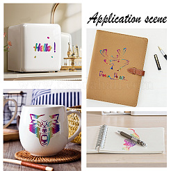 7 лист водонепроницаемых наклеек с радужным градиентом цвета для домашних животных DIY-CP0007-13