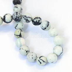 Бусы из синтетической желтой бирюзы (яшмы) круглого сечения X-G-E334-8mm-02