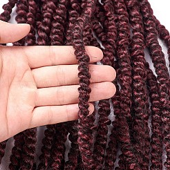 ツイストした情熱がかぎ針編みの髪をねじる  プレループかぎ針編みの編組合成編組ヘアエクステンション  低温耐熱繊維  長い＆縮毛  ブルゴーニュ  18インチ（45.7cm）&nbsp;OHAR-G005-17C