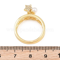 Anillos de dedo de circonita cúbica con micro pavé de latón para mujer&nbsp;CU-CBA0A21-03G