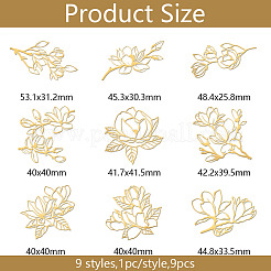 9 шт. никелевые самоклеящиеся наклейки с картинками&nbsp;DIY-WH0450-217