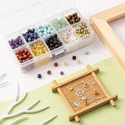 560 pièces 8 styles 6mm perles de pierres précieuses chakra yoga kits de pierres de guérison&nbsp;G-LS0001-02A