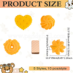 50шт 5 стиля непрозрачные кабошоны из смолы&nbsp;RESI-MA0001-02