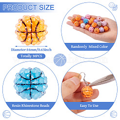 30 шт. бусины из смоляных страз на спортивную тематику RESI-TA0004-12