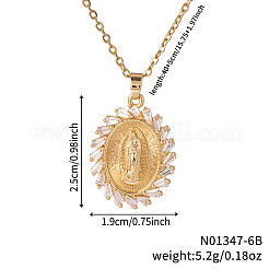 Ретро латунные подвески с кубическим цирконием в виде ожерелий с изображением Девы Марии&nbsp;IB9425-1
