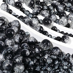 450 pièce de 4 styles de perles en verre craquelé peintes en aérosol&nbsp;CCG-PA0001-09C
