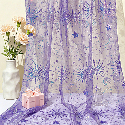 Tissu à paillettes en plastique PE étoiles lune&nbsp;DIY-WH0816-598B