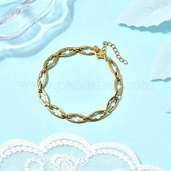 2 шт. 2 стиля браслетов из полой сшитой цепочки из нержавеющей стали 304 для пары BJEW-JB12295