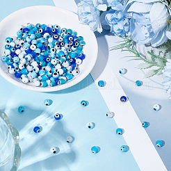 210шт 6 цвета ручной работы сглаз бусины лэмпворк LAMP-WR0001-03