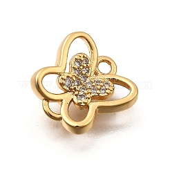 Подвески-бабочки из латуни с микропаве из кубического циркония&nbsp;LS-KK-B152-23G