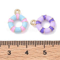 合金エナメルチャーム  水泳用リングチャーム  ライトゴールド  ミックスカラー  14.5x11.5x3mm  穴：1.5mm&nbsp;FIND-B069-08