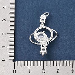 Латунные микропаве прозрачные подвески с фианитом&nbsp;KK-K407-48S