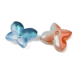 Perlas de vidrio transparente de dos tonos&nbsp;GL-CBAB80E-01