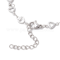 Браслеты на ногу из полой цепочки в форме сердца из нержавеющей стали 304 для женщин AJEW-AN00684