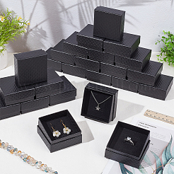 Квадратные картонные бумажные подарочные коробки для хранения колец&nbsp;CON-WH0099-60B