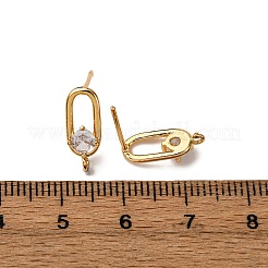 Фурнитура для серег-гвоздиков из латуни с паве из прозрачного кубического циркония KK-Z121-11G
