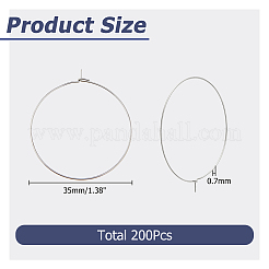 200 шт. фурнитура для сережек-колец из хирургической нержавеющей стали 316&nbsp;STAS-HS0001-26B