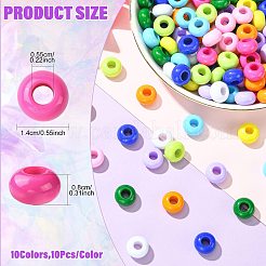 100 Stück 10 Farben undurchsichtige europäische Acrylperlen&nbsp;SACR-FS0001-51