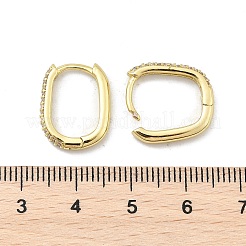 Овальные серьги-кольца из латуни с микропаве из прозрачных кубических цирконий EJEW-D311-141G