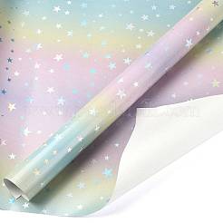 虹色のグラデーションの誕生日プレゼントの包装紙  長方形  スター  430x0.1mm  3 m /ロール&nbsp;DIY-FZC0002-03B