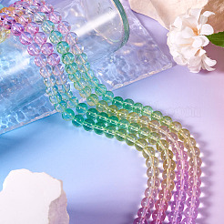 2 brin de perles de verre transparentes à peindre&nbsp;DGLA-TA0001-20F