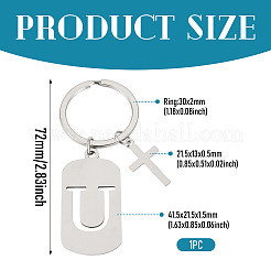 1 porte-clés en acier inoxydable&nbsp;KEYC-TADJ0001-08U
