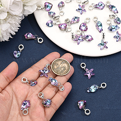 30 Stück 5 Stile galvanisierte Glas europäischen Baumeln Charms&nbsp;PALLOY-ME00035