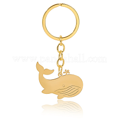 6шт брелок-подвеска из нержавеющей стали в виде кита KEYC-BBC0001-12A