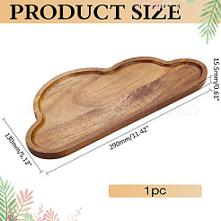 木製サービングトレイ  雲の形  淡い茶色  290x130x15.5mm&nbsp;AJEW-WH0348-956A