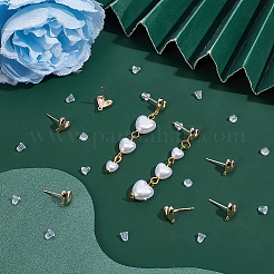 4 пара латунных гвоздиков для сережек KK-BC0014-66