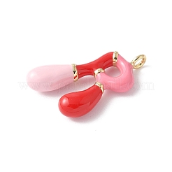 Латунь эмаль подвески&nbsp;KK-E093-03G-R-02