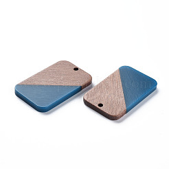 Pendentifs en résine opaque et bois de noyer&nbsp;RESI-T035-38D