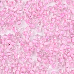 12/0 ガラスシードビーズ  透明インサイドカラー  丸い穴  ラウンド  パールピンク  12/0  2~2.5x1.5~2mm  穴：0.8mm  約30000個/袋&nbsp;SEED-A014-2mm-137