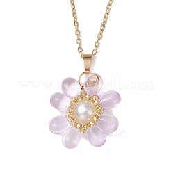Colliers pendentifs en perles de verre et perles de verre pour femmes&nbsp;NJEW-MZ00106-07