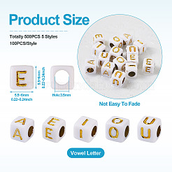 500шт 5 стиля покрытия акриловых бусин&nbsp;SACR-BY0001-03