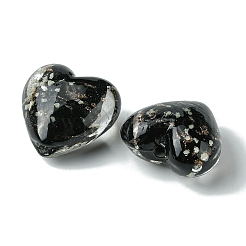 Светящиеся бусины лэмпворк из золота и песка ручной работы&nbsp;FOIL-B001-03B