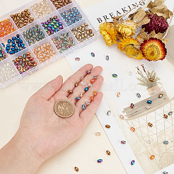 1050шт 15 цветные гальванические стеклянные бусины EGLA-PH0001-26