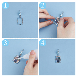 2 комплект подвесных украшений из сплава в рамке для картин FIND-UN0002-04