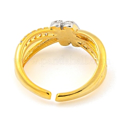 Открытое кольцо-манжета из латуни с микропаве из кубического циркония AJEW-U003-04B-G