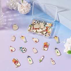 36 pièces 9 styles pendentifs en émail en alliage de placage de rack&nbsp;ENAM-TA0003-67