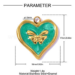 Valentinstag 304 Edelstahl Emaille Anhänger&nbsp;STAS-OY016-67G