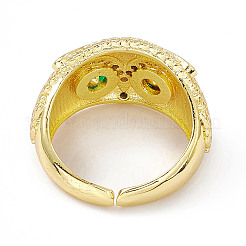 Открытые кольца-манжеты с фианитами&nbsp;RJEW-P079-01G-03