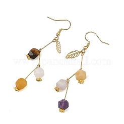 Boucles d'oreilles pendantes creuses en acier inoxydable chirurgical 316 et pierres précieuses pour femmes&nbsp;EJEW-JE07505