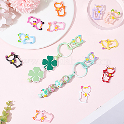 13 шт. двухцветный запирающийся карабин из цинкового сплава с эмалевым покрытием&nbsp;FIND-SC0021-06