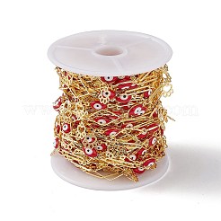 Occhio di cavallo smaltato e catene a maglie ovali e romboidali&nbsp;CHC-C003-27G-02