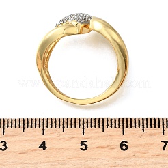 Латунные микро проложить манжеты кольца кубического циркония RJEW-D313-07PG