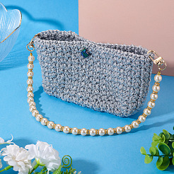 Круглые пластиковые бусины-имитаторы жемчуга цепочки-удлинители для сумок&nbsp;HJEW-TAC0082