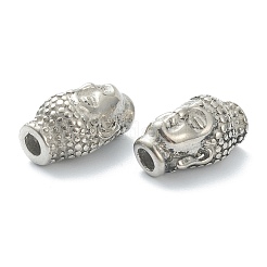 変色しない304ステンレススチールビーズ  仏頭  ステンレス鋼色  15.5x9x8mm  穴：3mm&nbsp;STAS-I181-104P