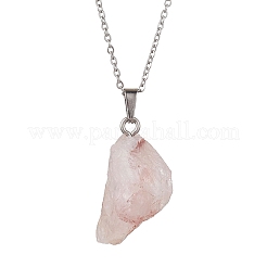 Colliers à pendentif en quartz ferrugineux naturel brut brut&nbsp;NJEW-JN04637-02