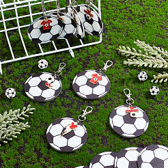 フットボールのテーマがプリントされたアクリル & 合金エナメル ペンダント キーチェーン  合金回転式ナスカン付き  サッカー選手/服装  ミックスカラー  9.1cm  4スタイル  5個/スタイル  20個/セット&nbsp;KEYC-AB00046